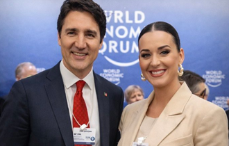 Trudeau et Katy Perry à Davos